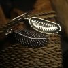Sterling Silver Tribal Leaf Earrings