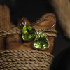 Sterling Silver Triangular Peridot Earrings